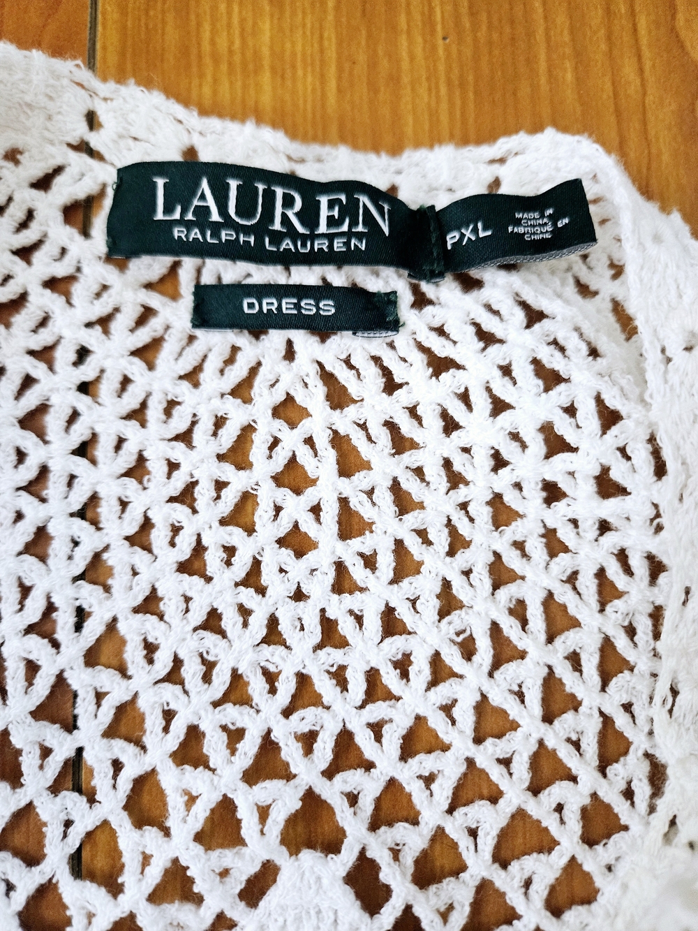 NEVER WORN Ralph Lauren White Crochet Mini Dress Shirtdress Sz Size PXL